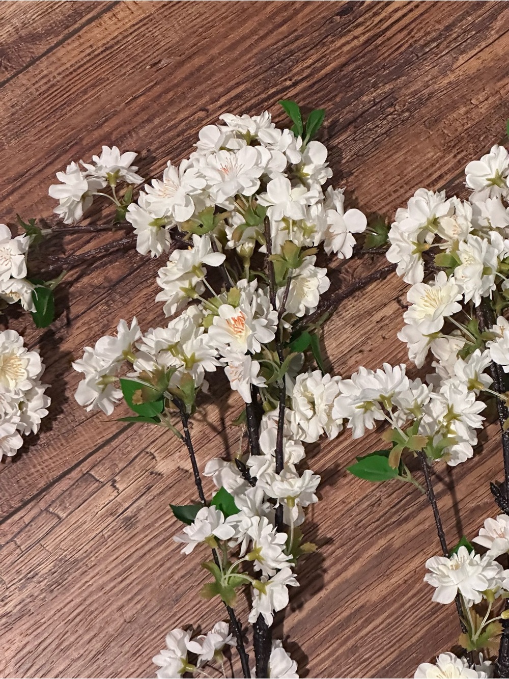 White Artificial Cherry Blossom stems. Senjie 3 pcs/stems. New!